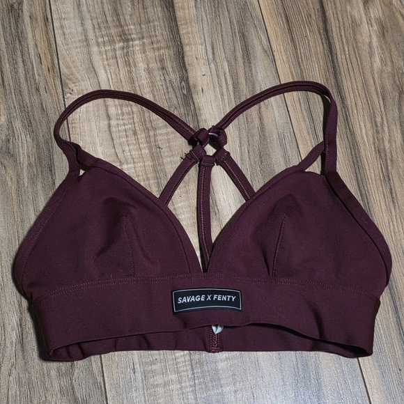 Savage X Fenty Other - Savage X Fenty Deep Wine Strappy Triangle Bralette